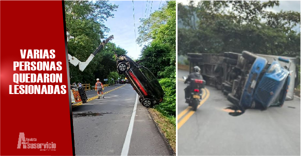 En hechos aislados, un automóvil y un tractocamión se accidentaron